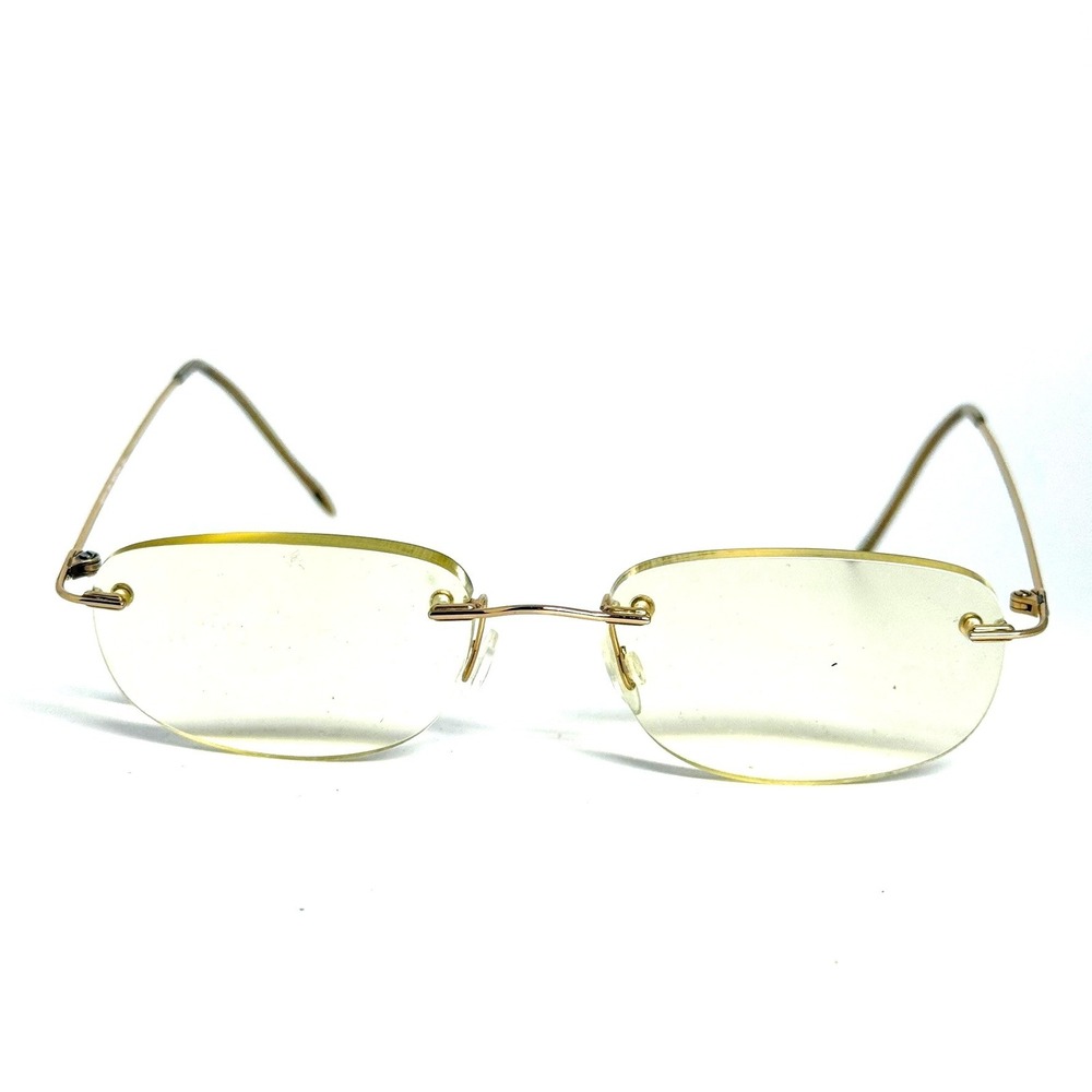 Flexon Select Marchon Gold Rimless Eyeglasses Frames 50-17-145 T30072 GEP